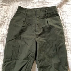 Wool/cotton high waisted trousers